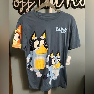 Bluey Bingo Blue Short Sleeve Graphic Kids Shirt Large NWT